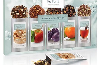 Tea Forte WINTER COLLECTION Single Steeps Loose Leaf Tea Sampler, 15 Single Serve Pouches – Seasonal Black Tea & Herbal Tea