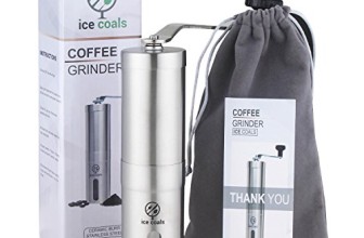 Coffee grinder’ manual burr grinder mill espresso grinder – portable coffee bean grinder with adjustable ceramic burr – Aeropress , Espresso compatible , TRAVEL POUCH BONUS.