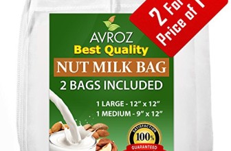 My Best Nut Milk Bag – 2 Pack Large (12″x12″) & Medium (12″x9″) Strong Reusable Almond Milk Bags – Commercial Food Grade Fine Nylon Mesh – Food Strainer & Cheese Maker Coffee & Tea Filter