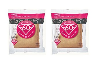 Hario 02 100-Count Coffee Natural Paper Filters, 2-Pack Value Set (Total of 200 Sheets)