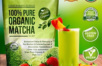 100% USDA Organic Matcha Green Tea Powder Extract – Fat Burner & Weight Loss Diet Supplement & Metabolism Booster – Natural Detox All Day Energy & Mental Focus – Latte, Smoothie, Shake & Baking Mix – Vegan Superfood – Coffee Substitute – Improved Hair & Skin Health (4oz)