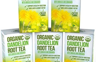 Dandelion Root Tea – Raw Organic Vitamin Rich Digestive – 5 pack (100 Bags 2 grams each)